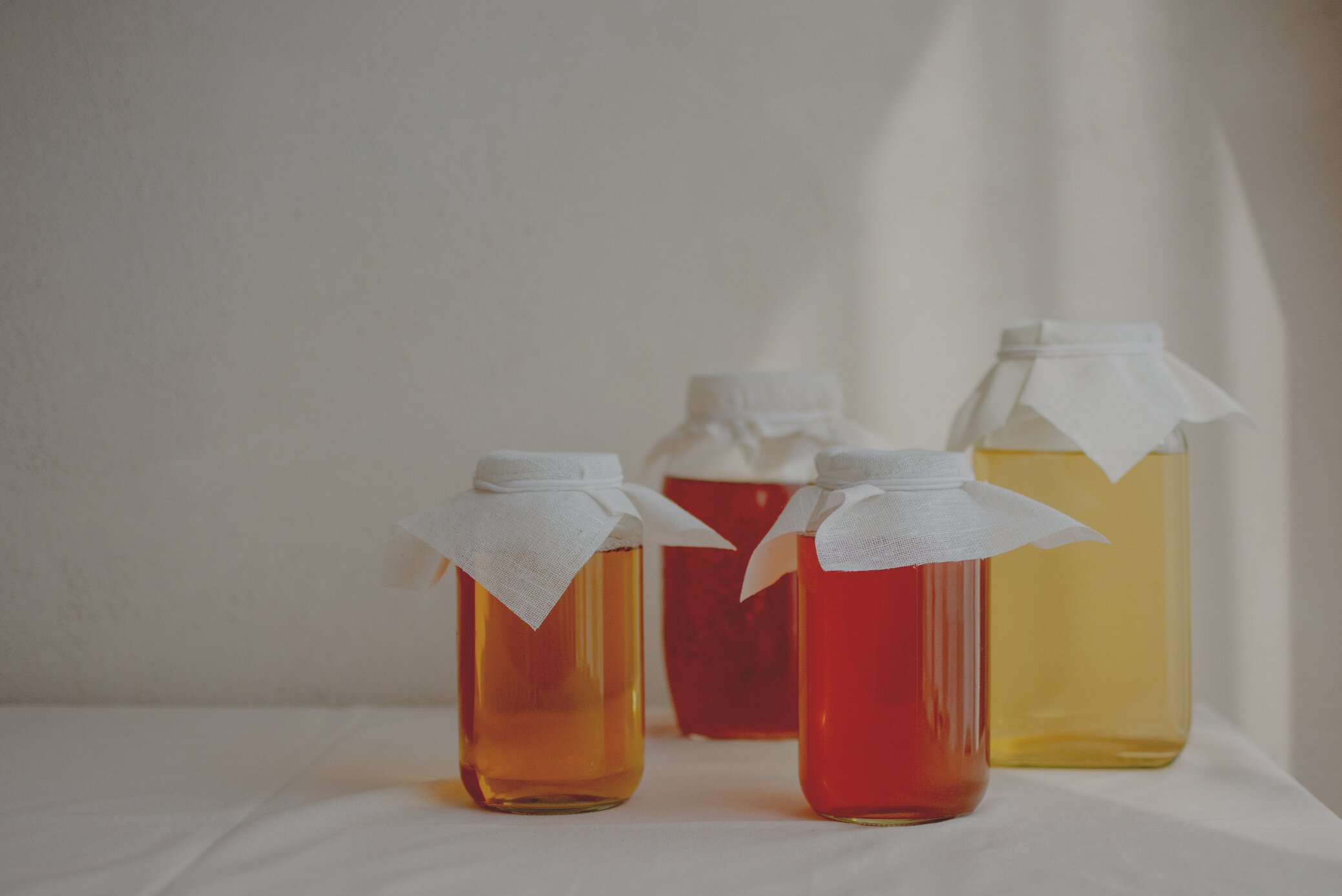 Kombucha in Glass Jars